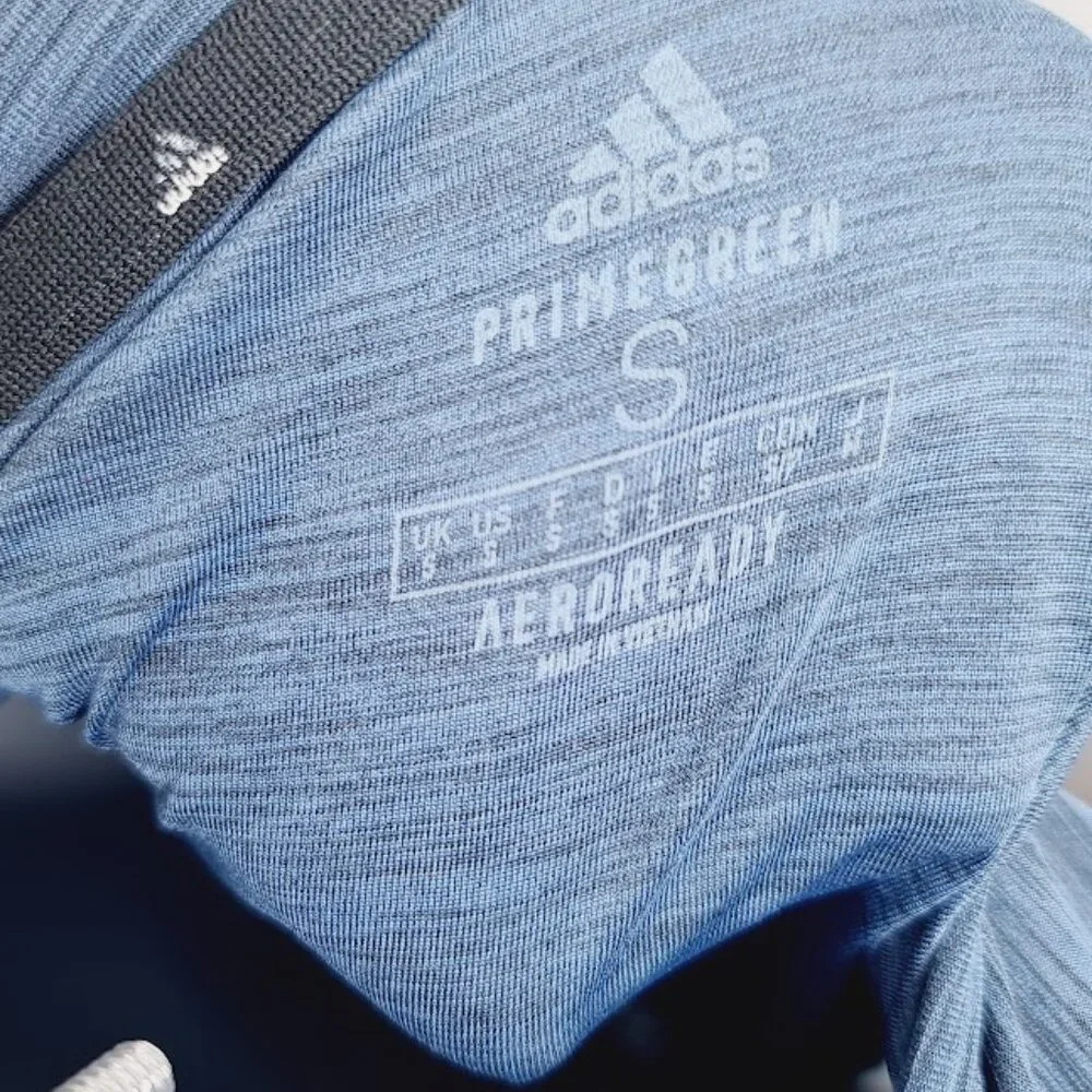 Adidas Men's Blue Aeroready Heather Crew-Neck Casual T-Shirt Size S - Picture 6 of 7